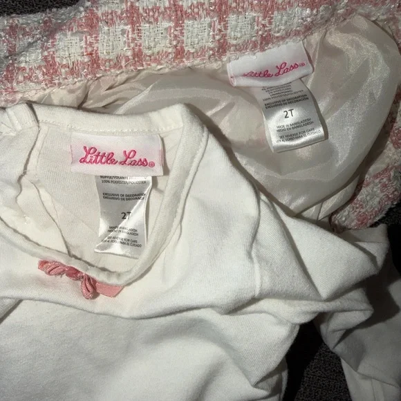 Little Lass Pink and White Outfit Set - Picture 9 of 12